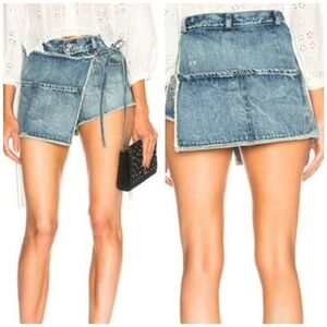 Sandy Llang Perry Skort Denim Wrap Skirt with Pocket Detail Size 2